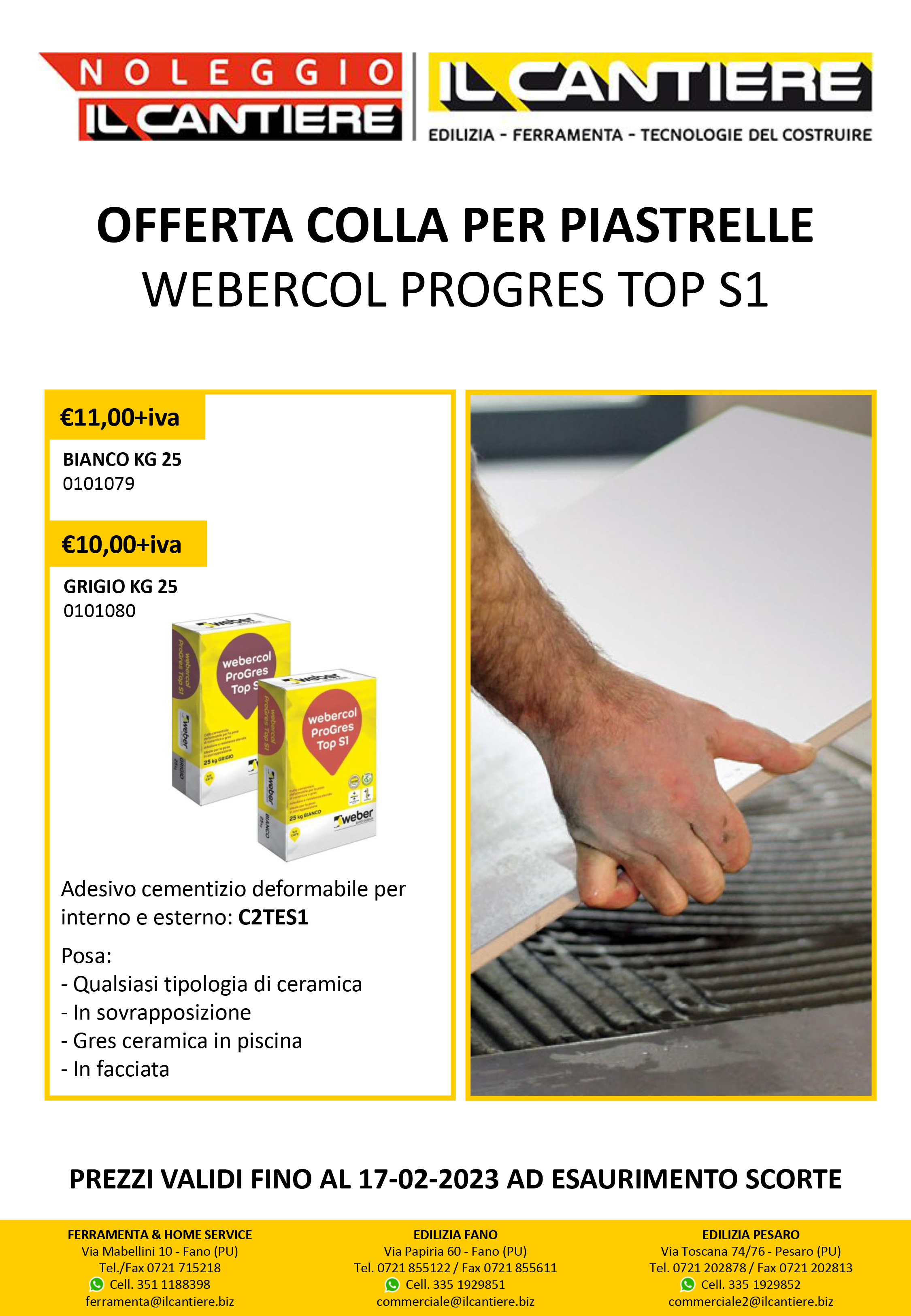 PROMO COLLA PIASTRELLE 16-01-2023