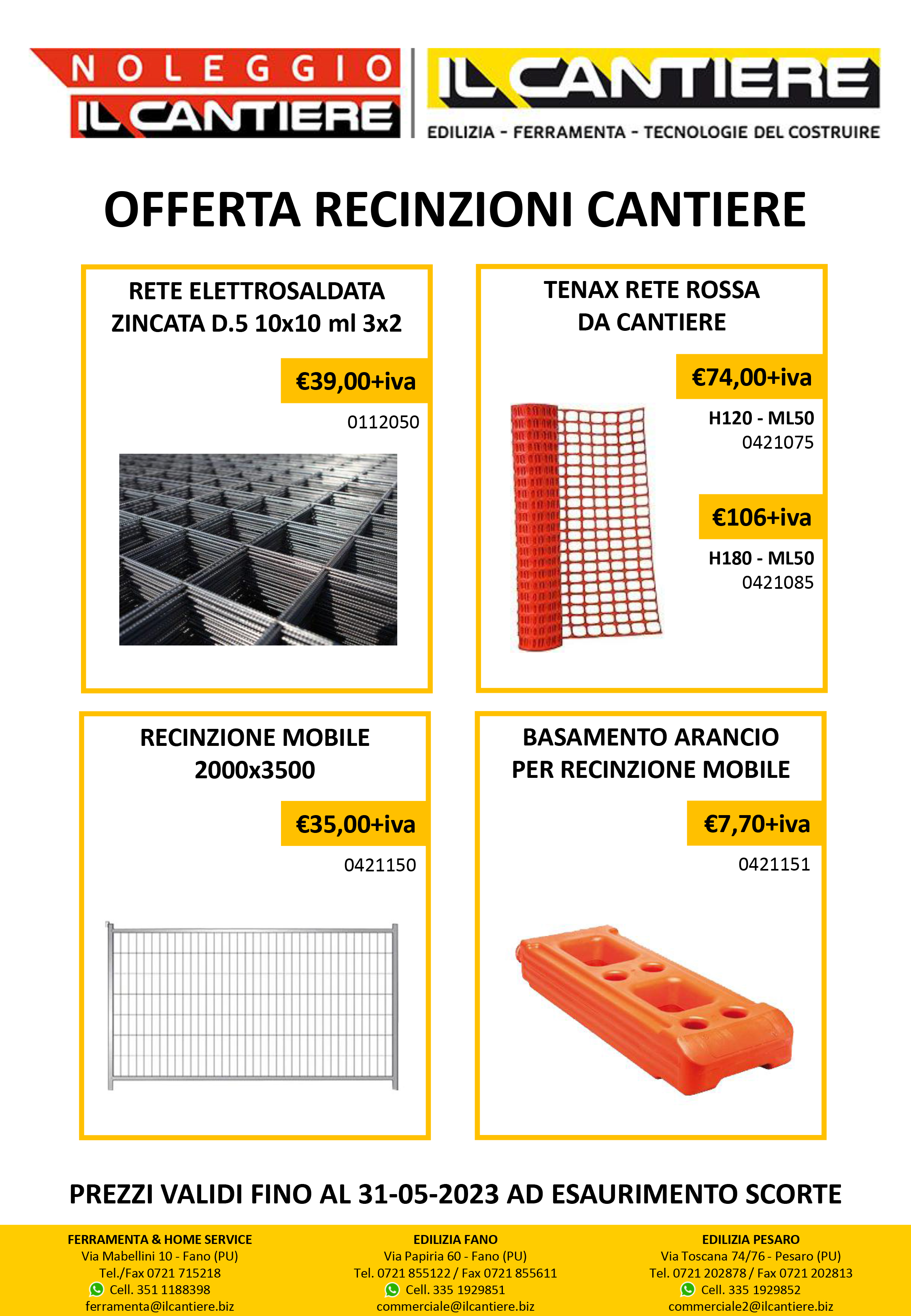 Promo RECINZIONI CANTIERE 17-04-2023