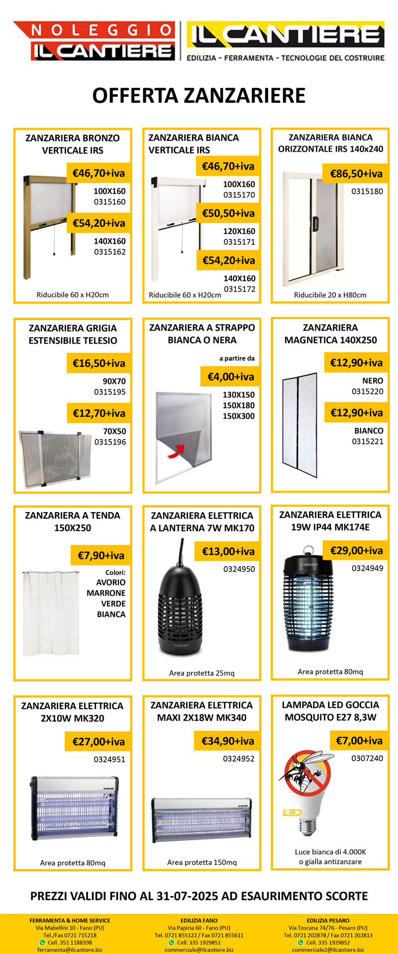 PROMO ZANZARIERE 12-05-2025