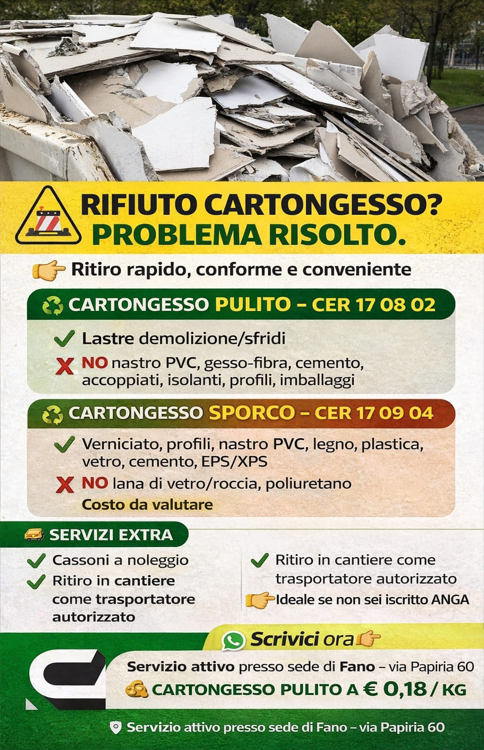 RIFIUTI CARTONGESSO 09-02-2026