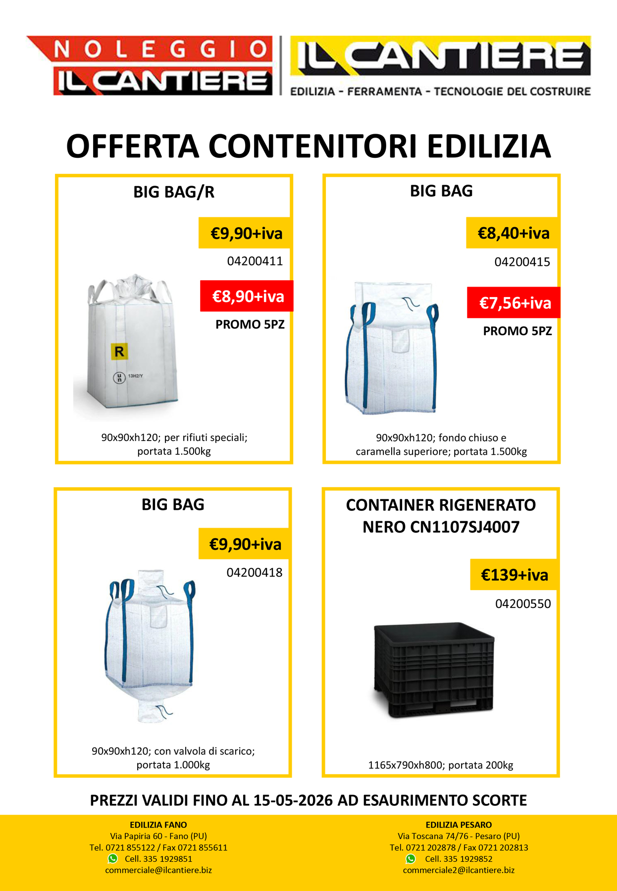 PROMO CONTENITORI EDILIZIA 23-03-2026