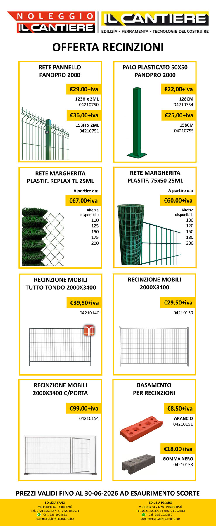PROMO RECINZIONI 27-04-2026